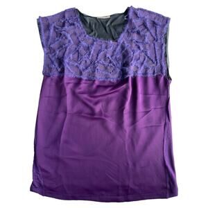 Bottega Veneta Purple Scoop Neck Sleeveless Top, IT38/US2/XS